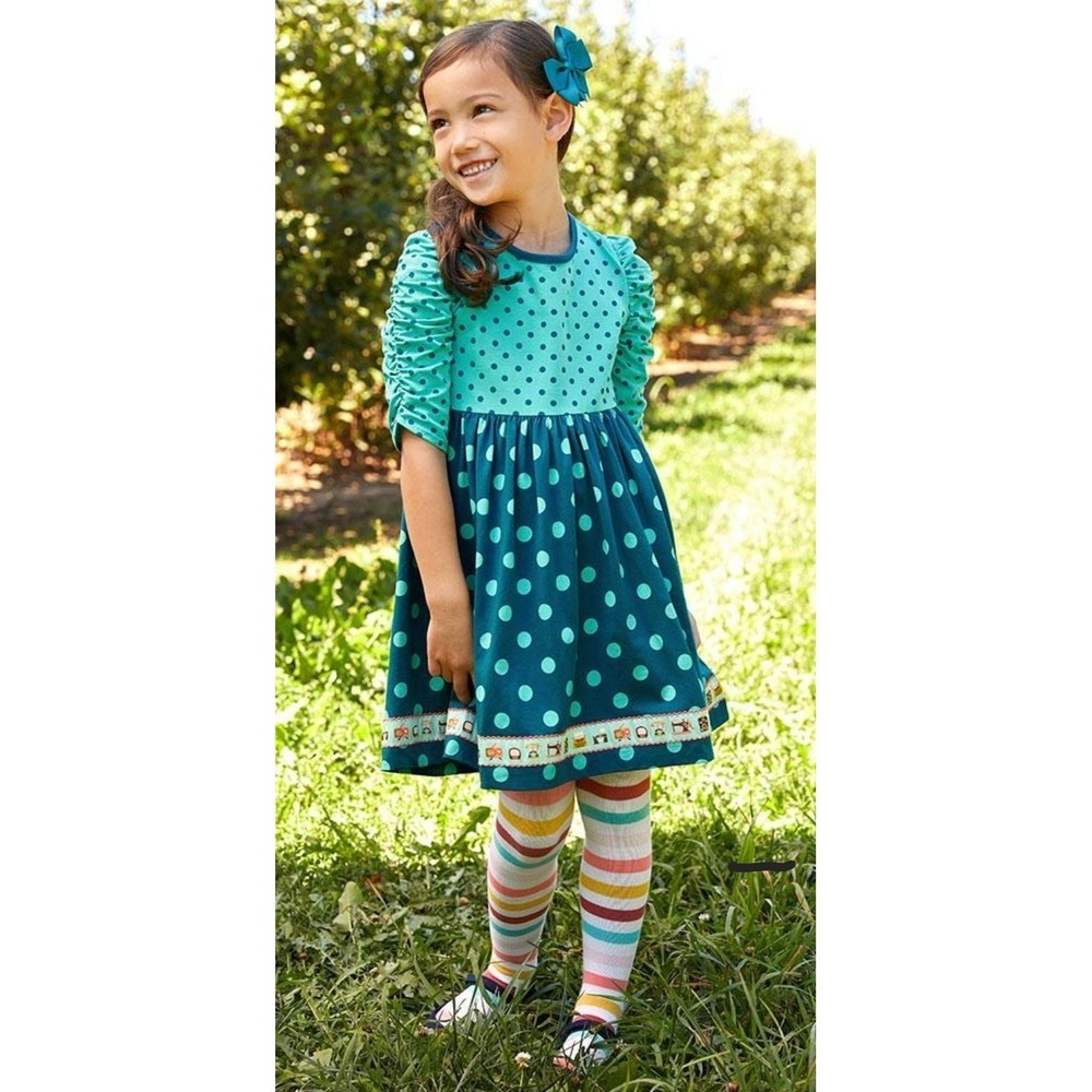 Matilda Jane Wonderment Making My Way Girls Cottagecore Polka Dot Dress Size 6